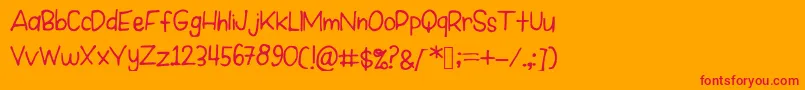 NewGirl Font – Red Fonts on Orange Background