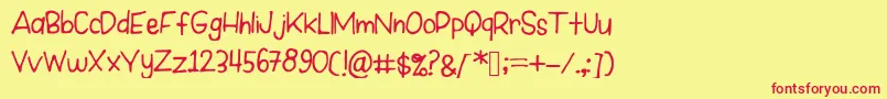 NewGirl Font – Red Fonts on Yellow Background