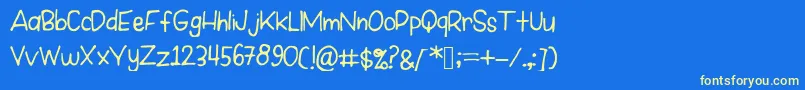 NewGirl Font – Yellow Fonts on Blue Background