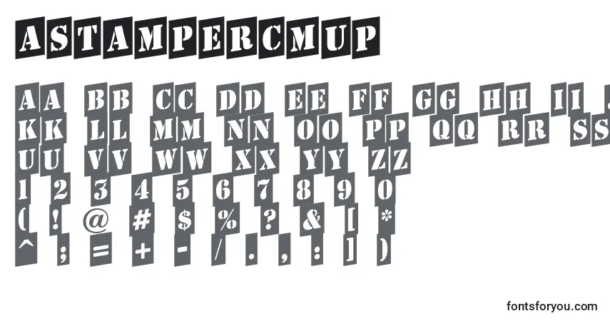 A fonte AStampercmup – alfabeto, números, caracteres especiais