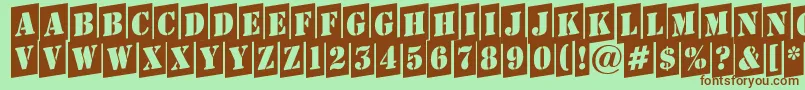 AStampercmup Font – Brown Fonts on Green Background