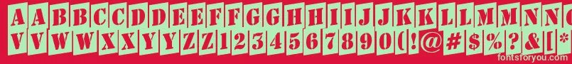AStampercmup Font – Green Fonts on Red Background