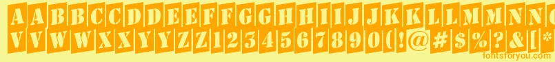 AStampercmup Font – Orange Fonts on Yellow Background