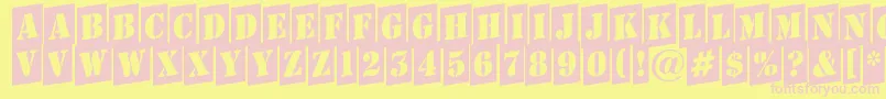 AStampercmup Font – Pink Fonts on Yellow Background