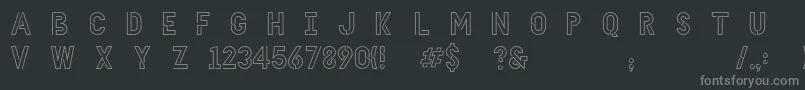 Fonte HellodenverdisplayregularV1.6 – fontes cinzas em um fundo preto