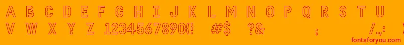 HellodenverdisplayregularV1.6 Font – Red Fonts on Orange Background