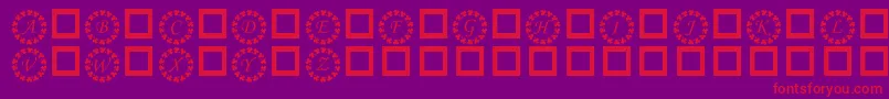 KrRingOShams-Schriftart – Rote Schriften auf violettem Hintergrund