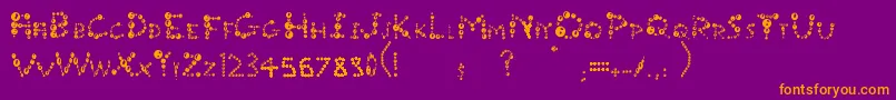 UrCompanysBubblesFantasy Font – Orange Fonts on Purple Background