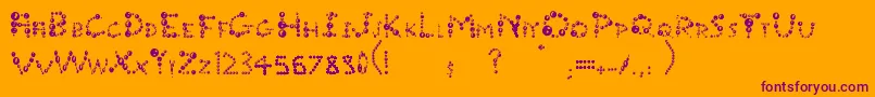 UrCompanysBubblesFantasy Font – Purple Fonts on Orange Background