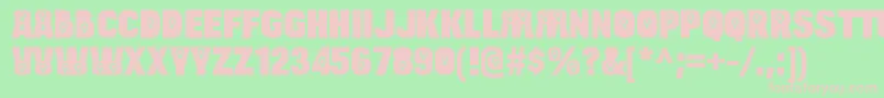 BulltoadfemaleRegular-fontti – vaaleanpunaiset fontit vihreällä taustalla