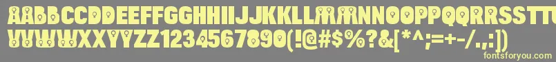 BulltoadfemaleRegular Font – Yellow Fonts on Gray Background