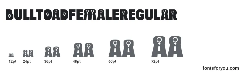 Размеры шрифта BulltoadfemaleRegular