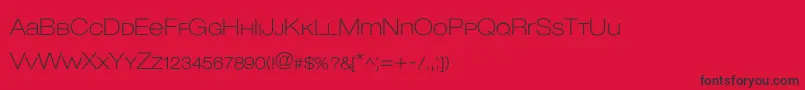 Fonte Lowvetica – fontes pretas em um fundo vermelho
