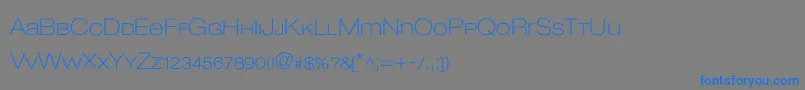 フォントLowvetica – 灰色の背景に青い文字