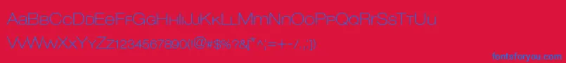 Lowvetica-Schriftart – Blaue Schriften auf rotem Hintergrund