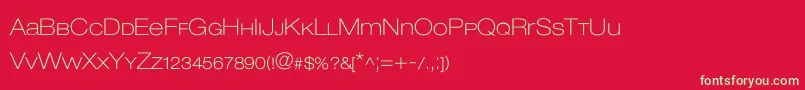 Lowvetica Font – Green Fonts on Red Background