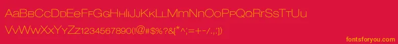 フォントLowvetica – 赤い背景にオレンジの文字
