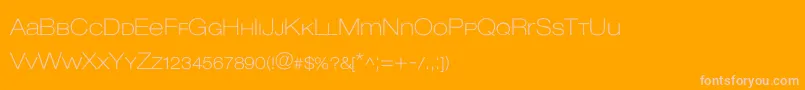 Fonte Lowvetica – fontes rosa em um fundo laranja