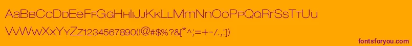 Lowvetica Font – Purple Fonts on Orange Background