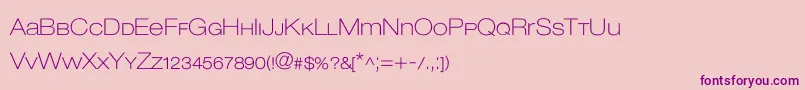 フォントLowvetica – ピンクの背景に紫のフォント