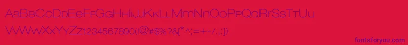 フォントLowvetica – 赤い背景に紫のフォント