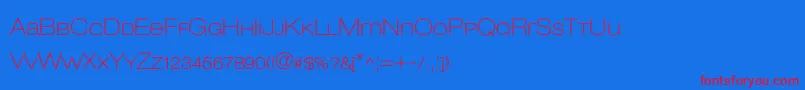 Lowvetica Font – Red Fonts on Blue Background