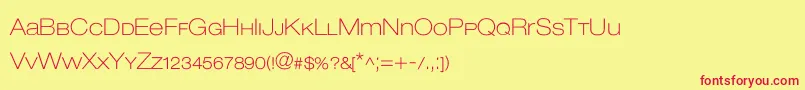 フォントLowvetica – 赤い文字の黄色い背景