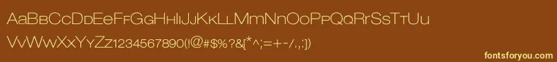 Fonte Lowvetica – fontes amarelas em um fundo marrom