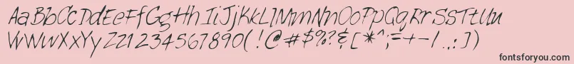 Fonte BadeRegular – fontes pretas em um fundo rosa