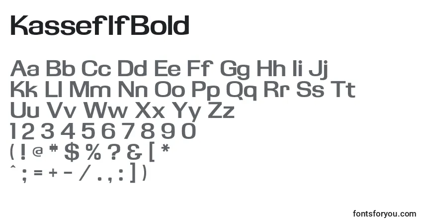 Шрифт KasseflfBold – алфавит, цифры, специальные символы