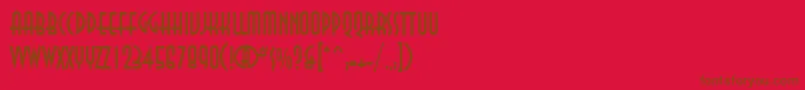 フォントAnn55C – 赤い背景に茶色の文字