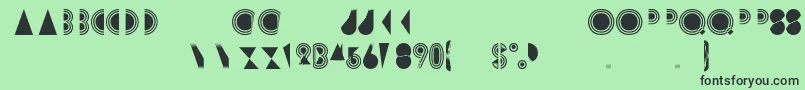フォントRimsar – 緑の背景に黒い文字