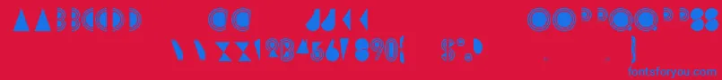 Czcionka Rimsar – niebieskie czcionki na czerwonym tle