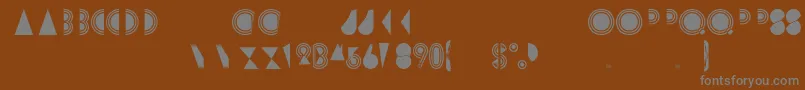 Rimsar-fontti – harmaat kirjasimet ruskealla taustalla