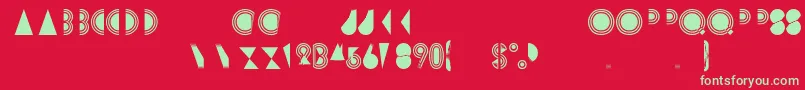 フォントRimsar – 赤い背景に緑の文字