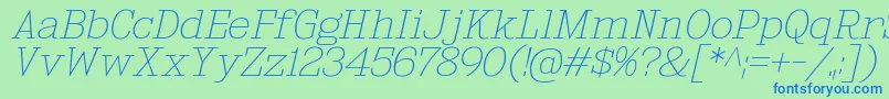 KingsbridgeExUlIt Font – Blue Fonts on Green Background