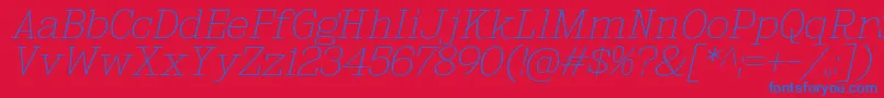 KingsbridgeExUlIt Font – Blue Fonts on Red Background