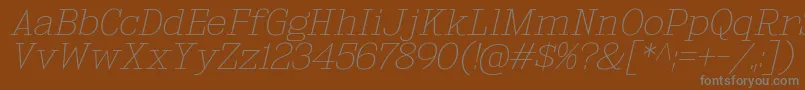 KingsbridgeExUlIt Font – Gray Fonts on Brown Background