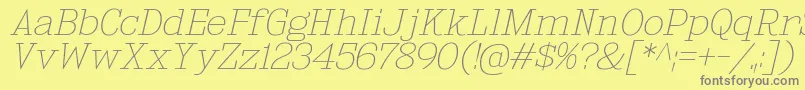 KingsbridgeExUlIt Font – Gray Fonts on Yellow Background