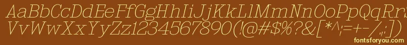 KingsbridgeExUlIt Font – Yellow Fonts on Brown Background