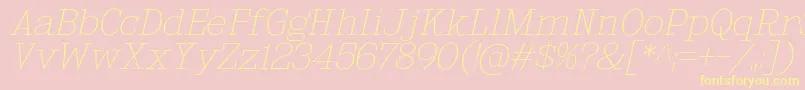 KingsbridgeExUlIt-Schriftart – Gelbe Schriften auf rosa Hintergrund