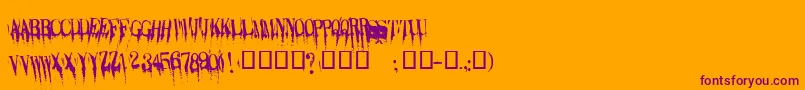 Caracura Font – Purple Fonts on Orange Background