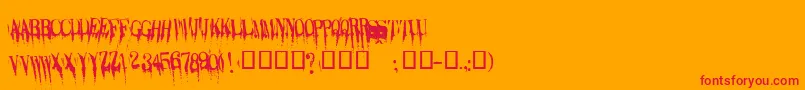 Caracura Font – Red Fonts on Orange Background