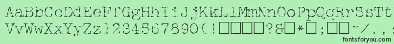 フォントMcgf – 緑の背景に黒い文字