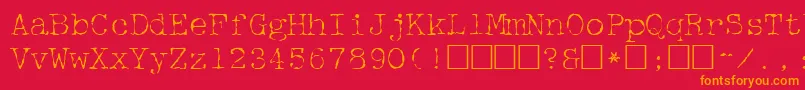 フォントMcgf – 赤い背景にオレンジの文字