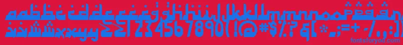 フォントAlhambraDeep – 赤い背景に青い文字