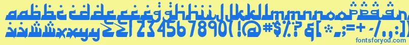 AlhambraDeep Font – Blue Fonts on Yellow Background