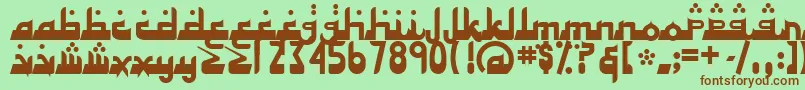 AlhambraDeep-fontti – ruskeat fontit vihreällä taustalla