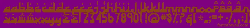 AlhambraDeep-Schriftart – Braune Schriften auf violettem Hintergrund