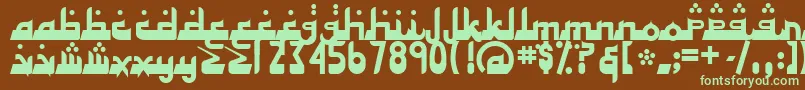 Czcionka AlhambraDeep – zielone czcionki na brązowym tle